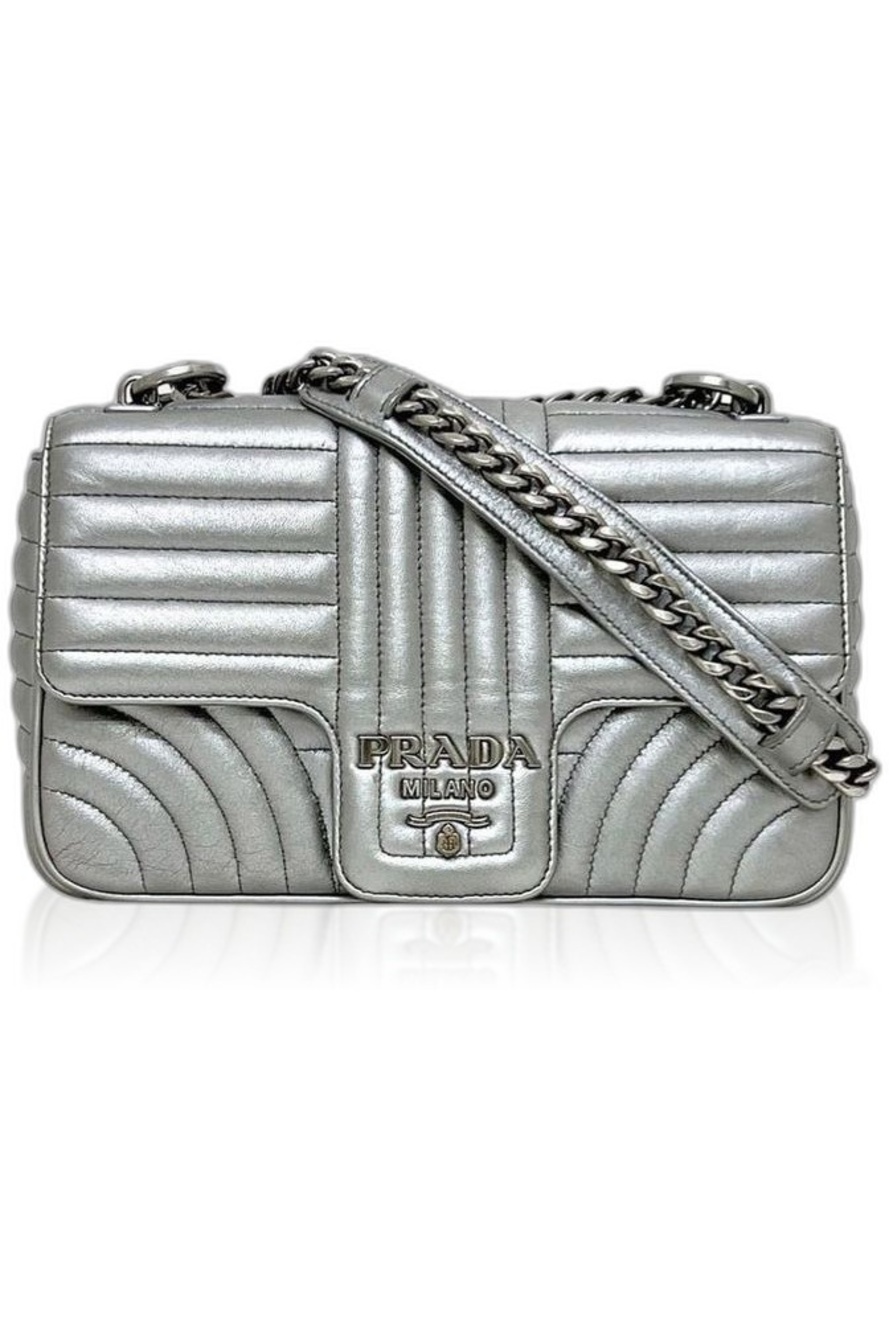 Prada Chain Shoulder Bag Silver Diagram